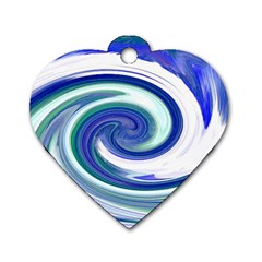 Abstract Waves Dog Tag Heart (Two Sided) from ArtsNow.com Front