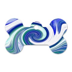 Abstract Waves Dog Tag Bone (Two Sided) from ArtsNow.com Front