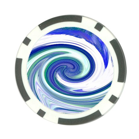 Abstract Waves Poker Chip from ArtsNow.com Front