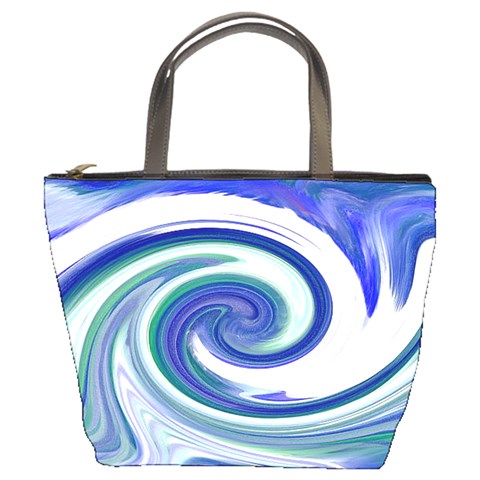 Abstract Waves Bucket Handbag from ArtsNow.com Front