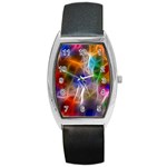 Fractal Fantasy Tonneau Leather Watch