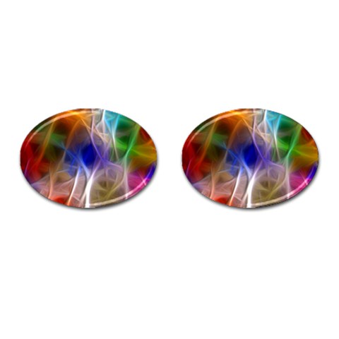 Fractal Fantasy Cufflinks (Oval) from ArtsNow.com Front(Pair)