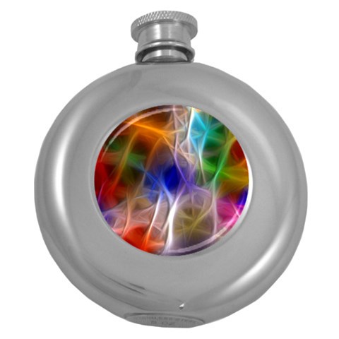 Fractal Fantasy Hip Flask (Round) from ArtsNow.com Front