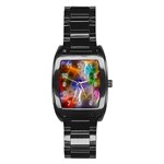 Fractal Fantasy Stainless Steel Barrel Watch