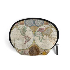 1794 World Map Mini Zipper Pouch from ArtsNow.com Front