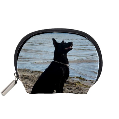 Black German Shepherd Mini Zipper Pouch from ArtsNow.com Front