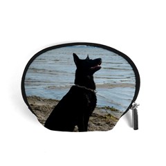 Black German Shepherd Mini Zipper Pouch from ArtsNow.com Front