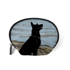 Black German Shepherd Mini Zipper Pouch from ArtsNow.com Back