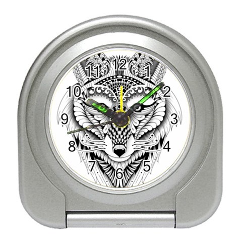 Ornate Foxy Wolf Desk Alarm Clock from ArtsNow.com Front