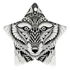 Ornate Foxy Wolf Star Ornament (Two Sides) from ArtsNow.com Back