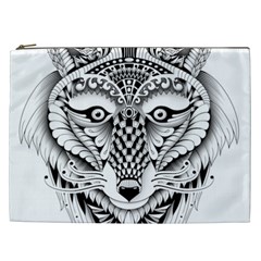 Ornate Foxy Wolf Cosmetic Bag (XXL) from ArtsNow.com Front