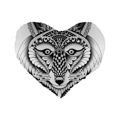 Ornate Foxy Wolf 16  Premium Heart Shape Cushion  from ArtsNow.com Front