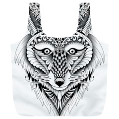 Ornate Foxy Wolf Reusable Bag (XL) from ArtsNow.com Back