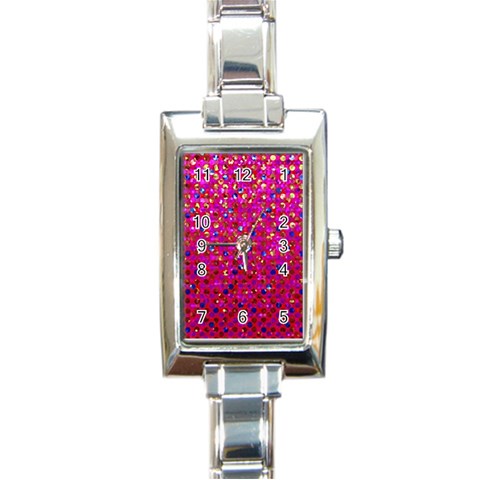 Polka Dot Sparkley Jewels 1 Rectangular Italian Charm Watch from ArtsNow.com Front
