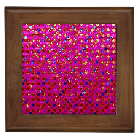 Polka Dot Sparkley Jewels 1 Framed Ceramic Tile from ArtsNow.com Front