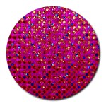 Polka Dot Sparkley Jewels 1 8  Mouse Pad (Round)