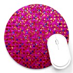 Polka Dot Sparkley Jewels 1 8  Mouse Pad (Round)