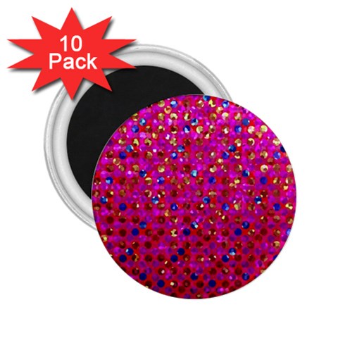 Polka Dot Sparkley Jewels 1 2.25  Button Magnet (10 pack) from ArtsNow.com Front