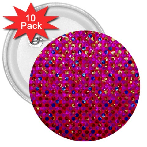 Polka Dot Sparkley Jewels 1 3  Button (10 pack) from ArtsNow.com Front