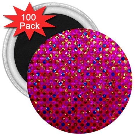 Polka Dot Sparkley Jewels 1 3  Button Magnet (100 pack) from ArtsNow.com Front