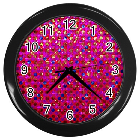 Polka Dot Sparkley Jewels 1 Wall Clock (Black) from ArtsNow.com Front