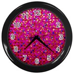 Polka Dot Sparkley Jewels 1 Wall Clock (Black)