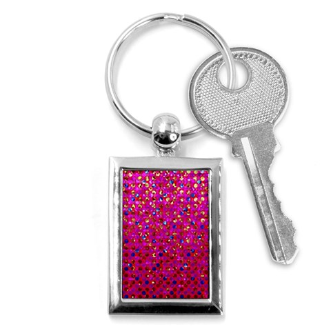 Polka Dot Sparkley Jewels 1 Key Chain (Rectangle) from ArtsNow.com Front