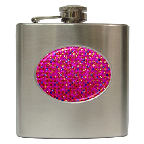 Polka Dot Sparkley Jewels 1 Hip Flask from ArtsNow.com Front