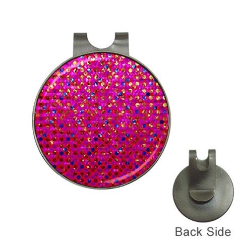 Polka Dot Sparkley Jewels 1 Hat Clip with Golf Ball Marker from ArtsNow.com Front