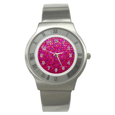 Polka Dot Sparkley Jewels 1 Stainless Steel Watch (Slim) from ArtsNow.com Front