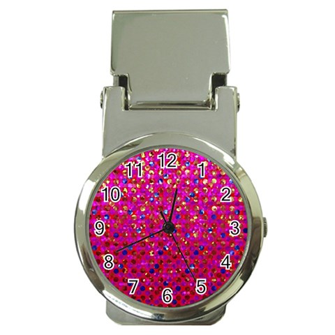 Polka Dot Sparkley Jewels 1 Money Clip with Watch from ArtsNow.com Front