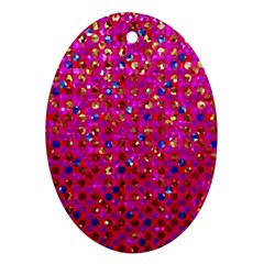 Polka Dot Sparkley Jewels 1 Oval Ornament (Two Sides) from ArtsNow.com Front