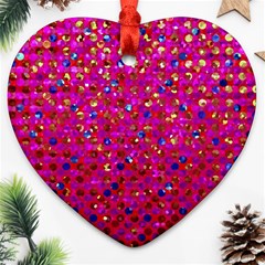 Polka Dot Sparkley Jewels 1 Heart Ornament (Two Sides) from ArtsNow.com Front