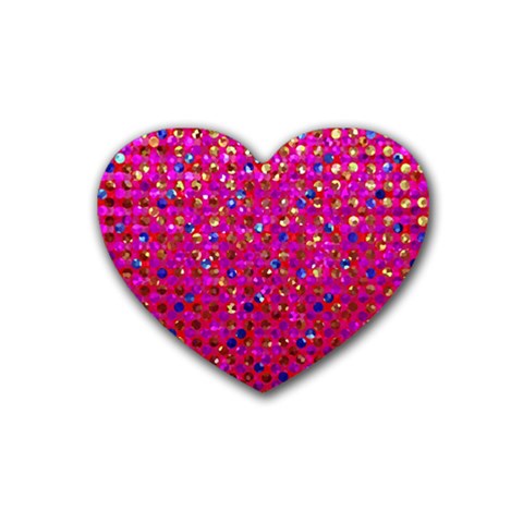 Polka Dot Sparkley Jewels 1 Drink Coasters (Heart) from ArtsNow.com Front