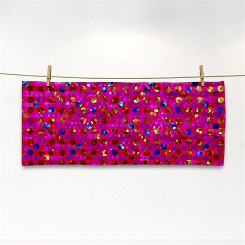 Polka Dot Sparkley Jewels 1 Hand Towel from ArtsNow.com Front