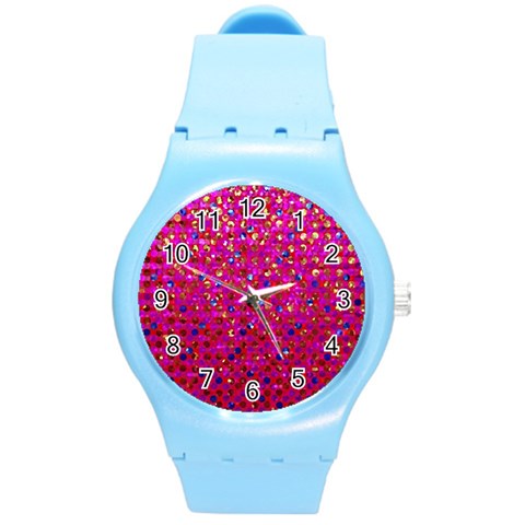 Polka Dot Sparkley Jewels 1 Plastic Sport Watch (Medium) from ArtsNow.com Front