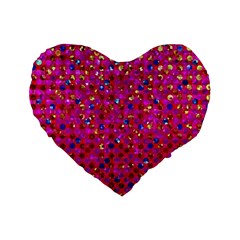 Polka Dot Sparkley Jewels 1 16  Premium Heart Shape Cushion  from ArtsNow.com Front