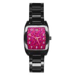 Polka Dot Sparkley Jewels 1 Stainless Steel Barrel Watch