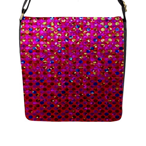 Polka Dot Sparkley Jewels 1 Flap Closure Messenger Bag (Large) from ArtsNow.com Front
