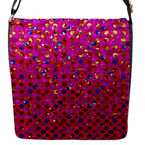 Polka Dot Sparkley Jewels 1 Flap Closure Messenger Bag (Small) from ArtsNow.com Front