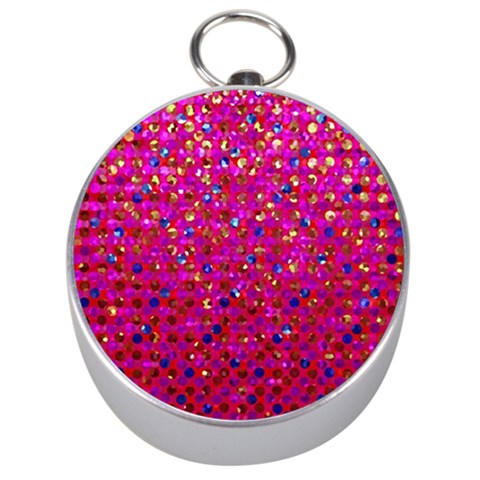 Polka Dot Sparkley Jewels 1 Silver Compass from ArtsNow.com Front