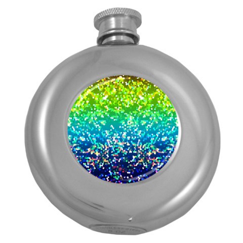 Glitter 4 Hip Flask (Round) from ArtsNow.com Front