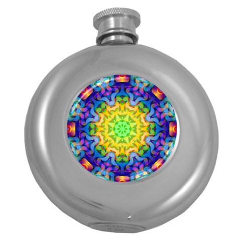Psychedelic Abstract Hip Flask (Round) from ArtsNow.com Front