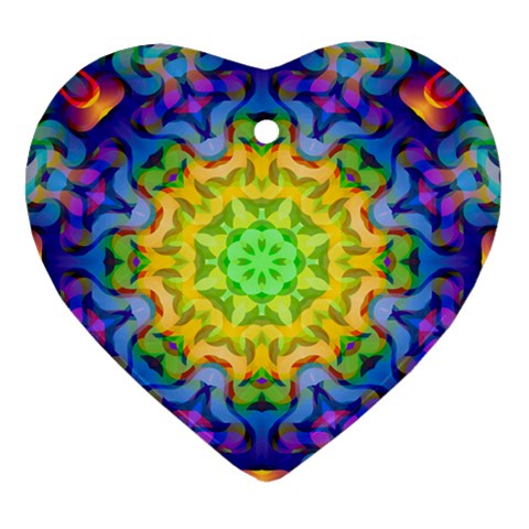 Psychedelic Abstract Heart Ornament (Two Sides) from ArtsNow.com Front