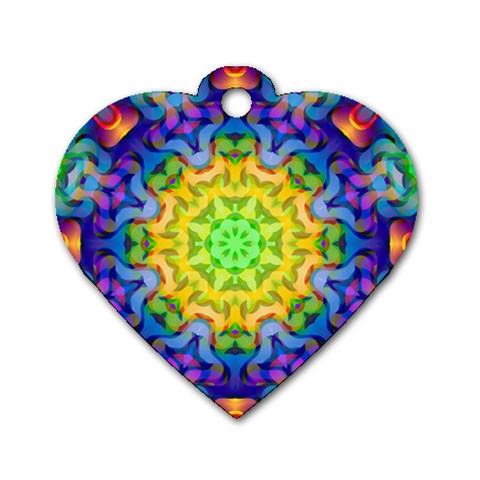 Psychedelic Abstract Dog Tag Heart (Two Sided) from ArtsNow.com Front