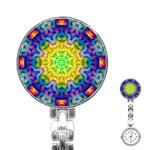 Psychedelic Abstract Stainless Steel Nurses Watch