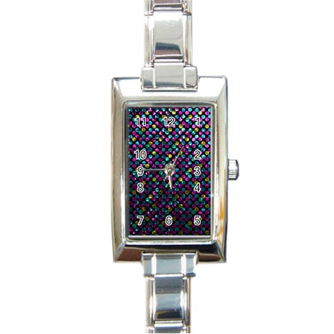 Polka Dot Sparkley Jewels 2 Rectangular Italian Charm Watch from ArtsNow.com Front