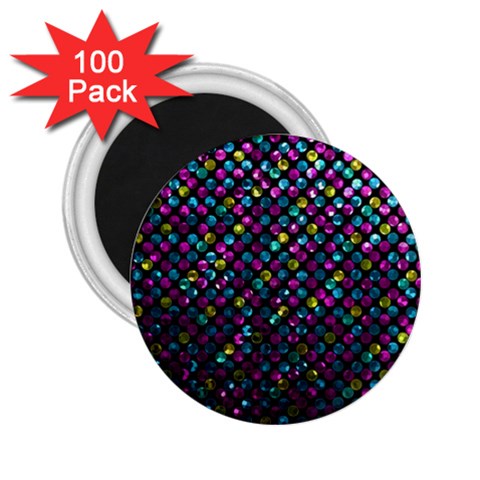 Polka Dot Sparkley Jewels 2 2.25  Button Magnet (100 pack) from ArtsNow.com Front