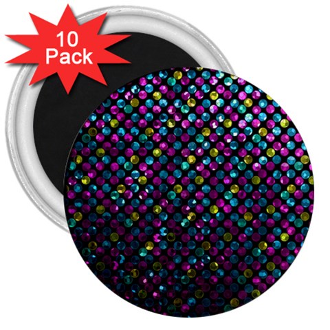 Polka Dot Sparkley Jewels 2 3  Button Magnet (10 pack) from ArtsNow.com Front