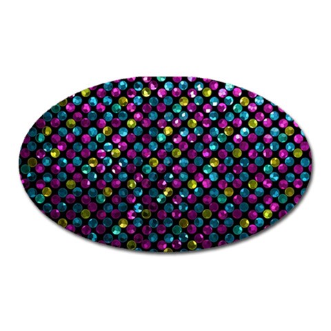 Polka Dot Sparkley Jewels 2 Magnet (Oval) from ArtsNow.com Front